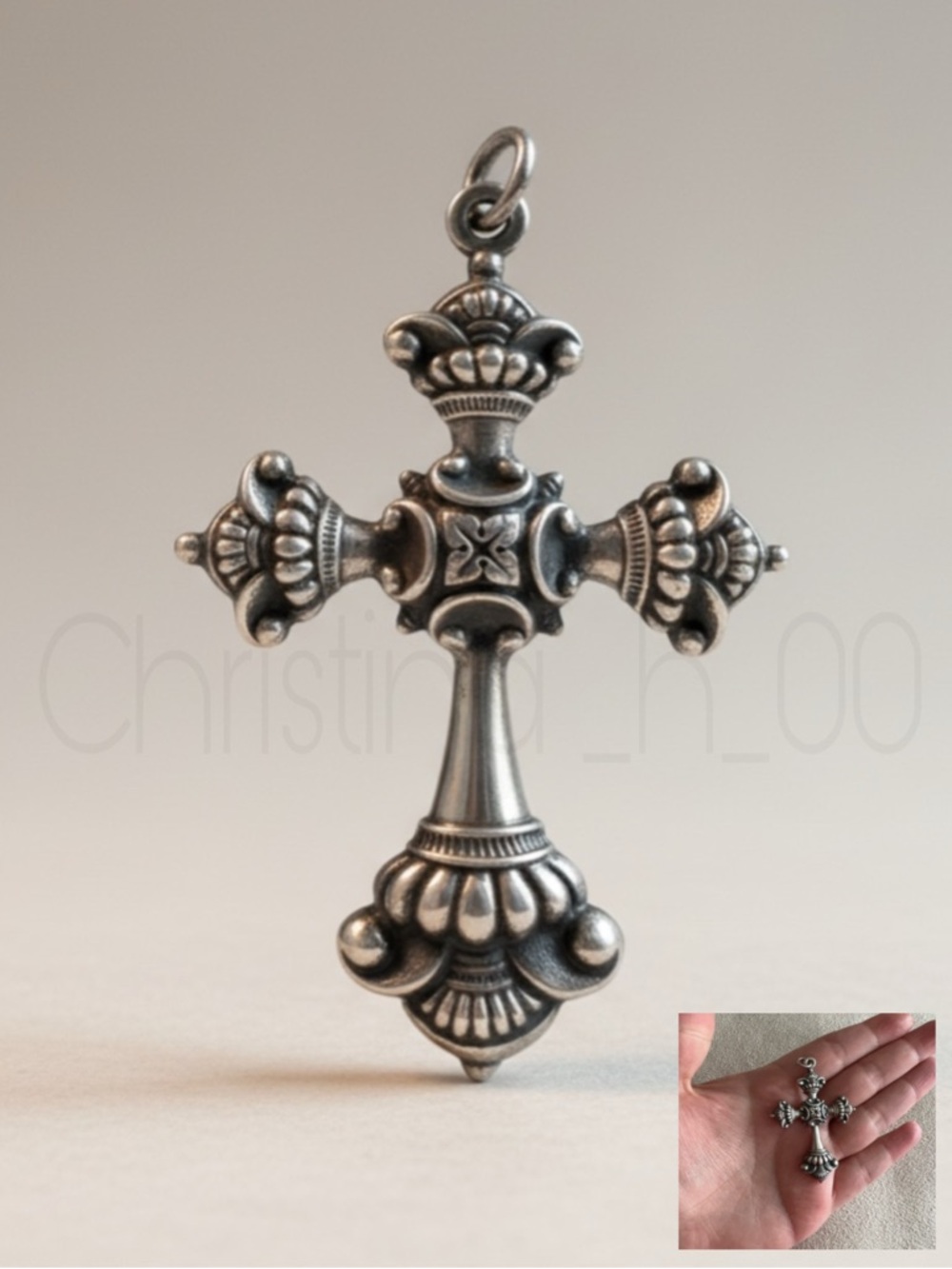 RARE James Avery vintage Victorian Baroque ornate cross